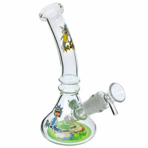 8 rick and morty bent neck assorted graphic beaker bong.webp